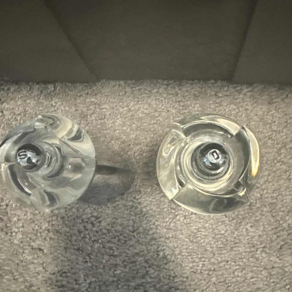 Vtg MCM Chrome Plated and Clear Lucite Salt Mill and Pepper Grinders Lot Of 2